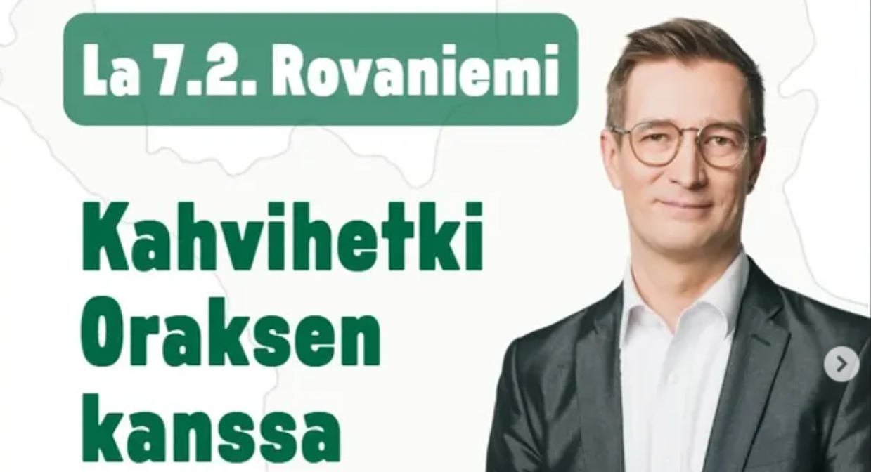 Kansanedustaja Oras Tynkkynen tavattavissa Rovaniemellä