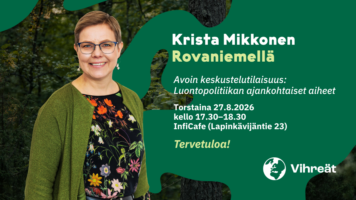 Krista Mikkonen tavattavissa Rovaniemellä