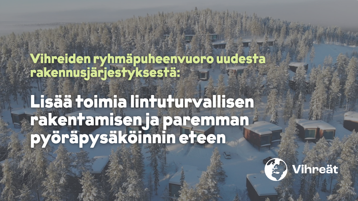 Lisää toimia lintuturvallisen rakentamisen ja paremman pyöräpysäköinnin eteen